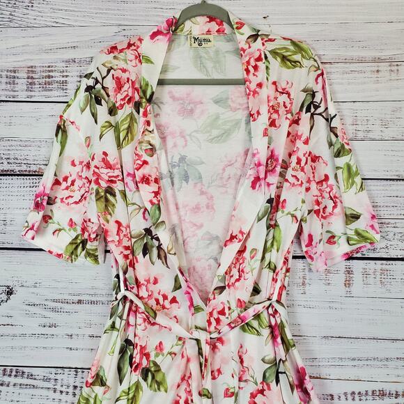 Show Me Your Mumu Brie Kimono Robe Garden Of Blooms Pink Floral OS Whimsy Fairy - Picture 5 of 12